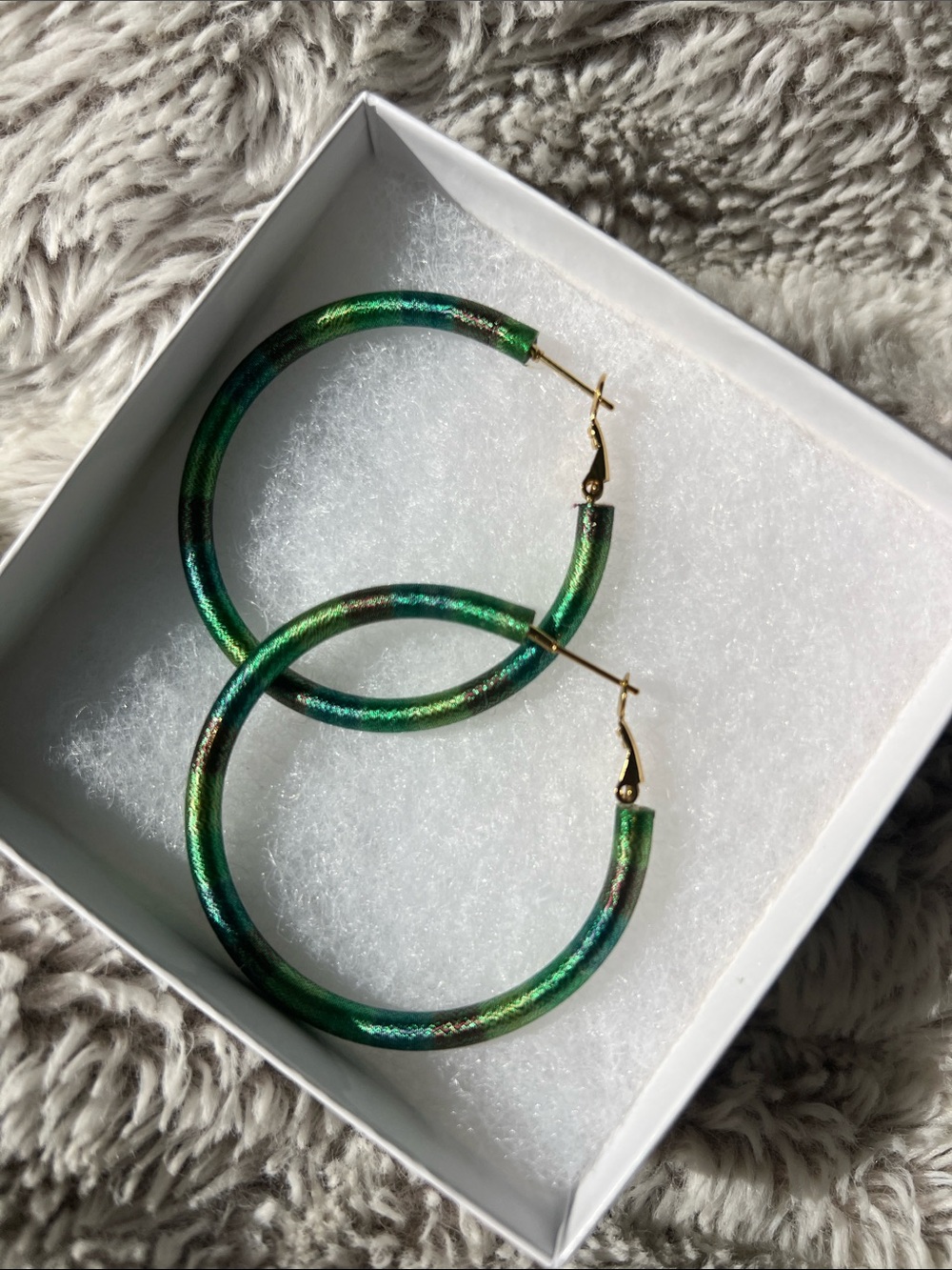 Green Hoop Earrings – Women Jewelry